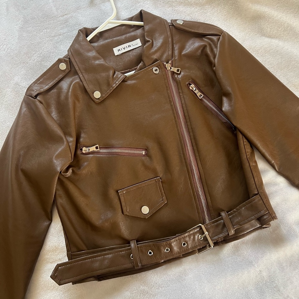Moto Belted Leather Jacket